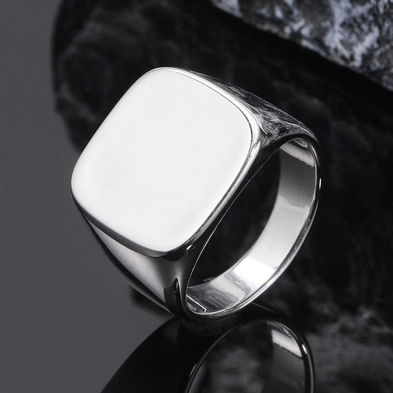 Cuervo, Anillo de Acero de Titanio, Anillo Dominante para Hombre de Negocios, Anillo Geométrico Sólido Simple
