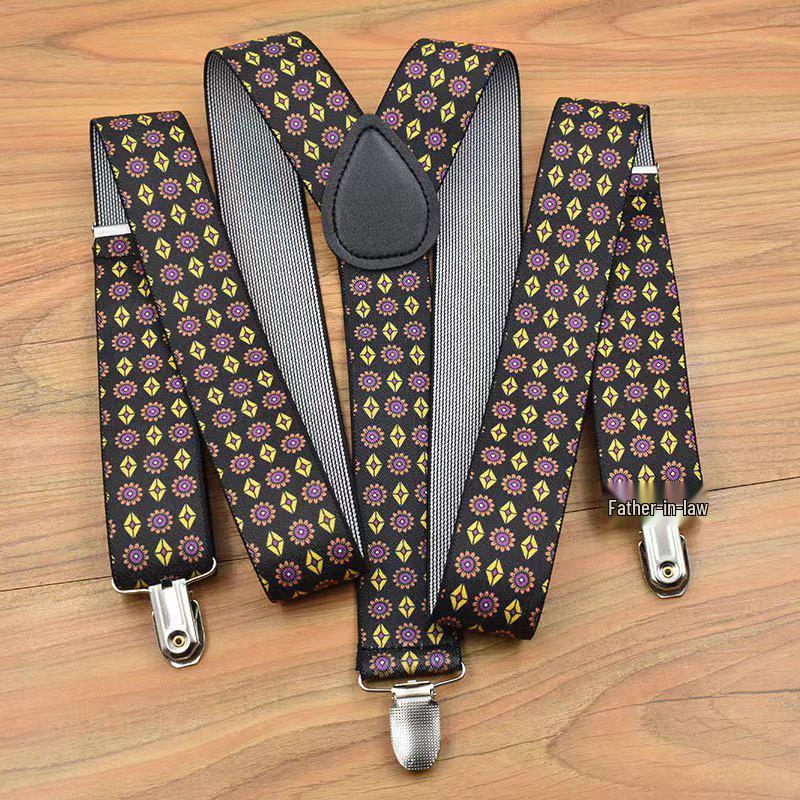 Adjustable Elastic Suspenders for Men & Women - Non-Slip Three-Clip Straps for Formal or Casual Wear