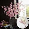 Durable Decorative Realistic Floral Artificial Cherry Blossom DIY Vase Arrangements Fake Cherry Blossom Silk Flower Wedding