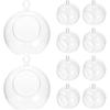 Housoutil 10Pcs Hanging Tealight Candle Hoder Hanging Glass Globe Orbs Plant Terrariums Wedding Candle Holder Candlestick for Christmas Ornaments