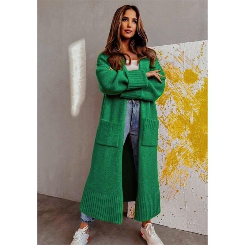 

YYFS Женская мода Повседневный Осень Зима Однотонный Принт Длинный Рукав Свитера XL зелёный