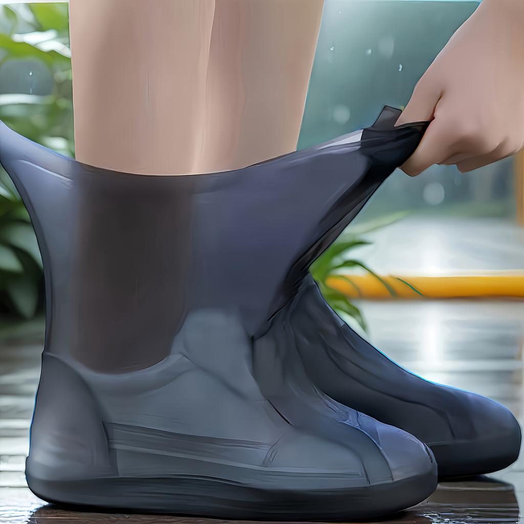 Wasserdichte Schuhüberzieher Rutschfeste Regenstiefelüberzieher Verdicktes Latex Verschleißfest Outdoor Regendicht Silikon Stiefelüberzieher für Männer und Frauen.