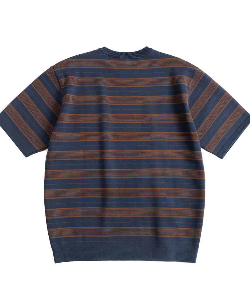 Waildeubeuligseu W23 Knitted Stripe T-Shirt (Blue&Brown)