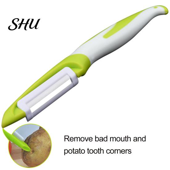 Rust-resistant Vegetable Peeler Ceramic Ergonomic Curved Handle Sharp Blade Food Grade Multi-functional Manual Fruit Peeling Tool Kitchen Gadgets