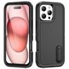 For iPhone 16 Pro Case PC+Silicone+EVA 3-in-1 Protective Phone Cover with Kickstand