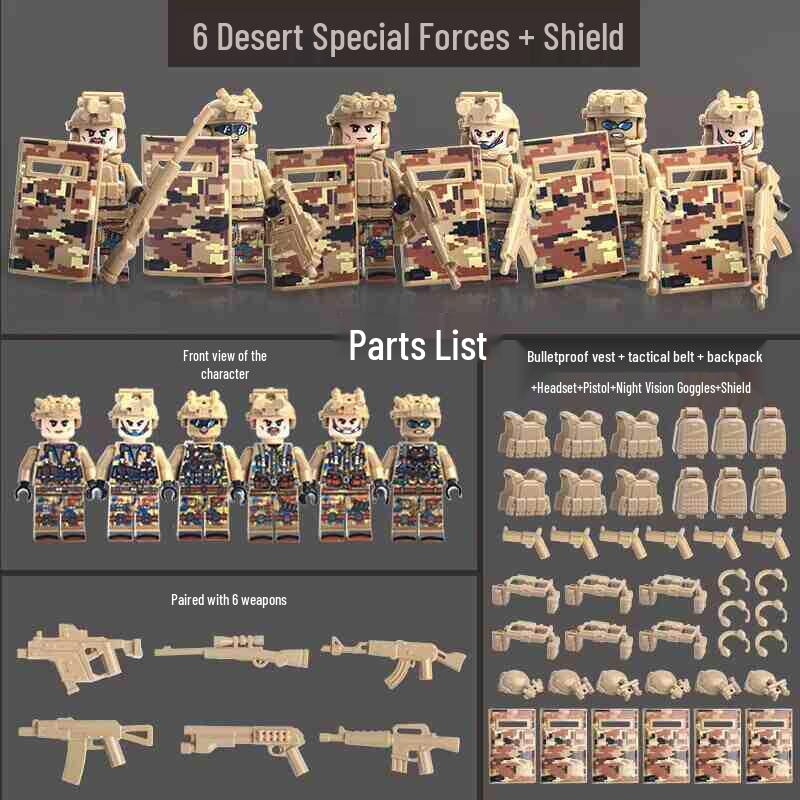 Chinese Special Forces Building Blocks: Ghost Soldier Police Figure Educational Toy