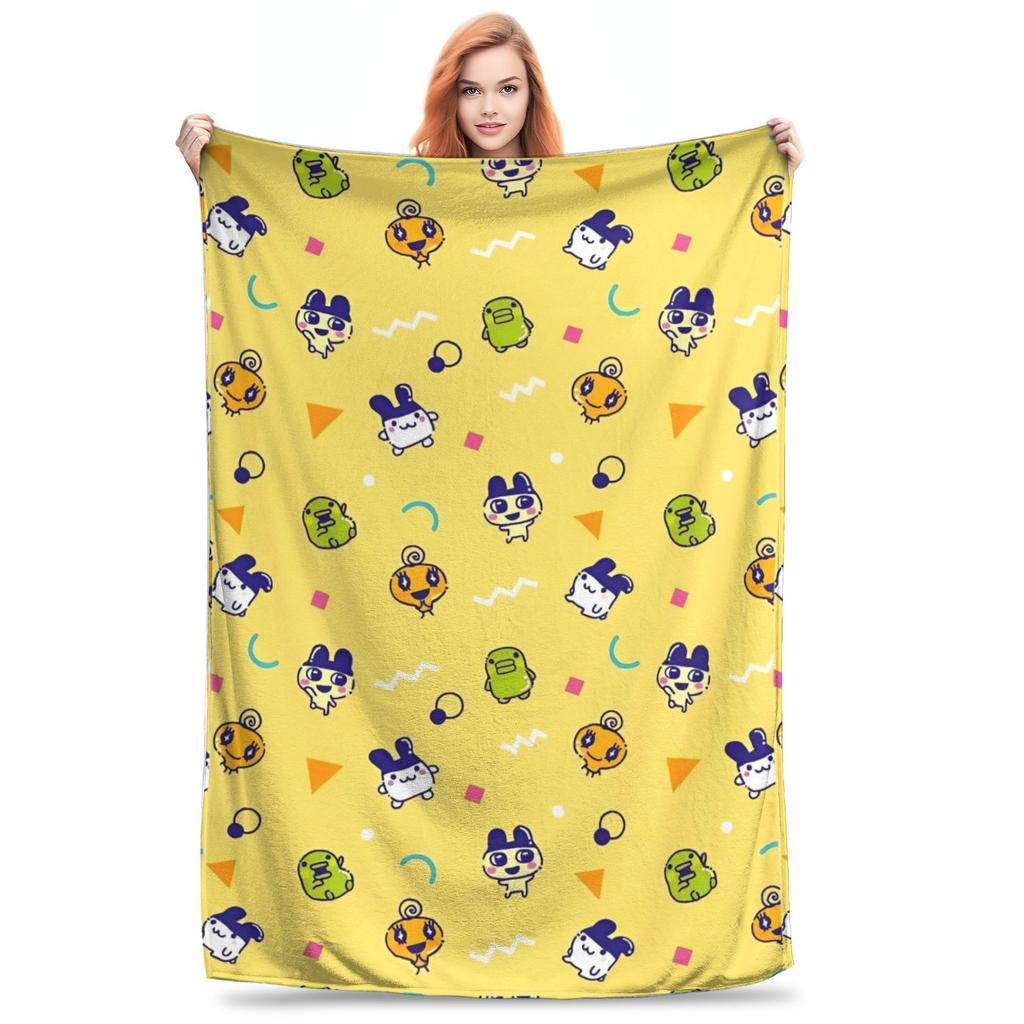 Japanese Tamagotchis Super Warm Blanket  Kids Adult Plush Throw Blanket Novelty Couch Chair Flannel Bedspread Sofa Bed Cover