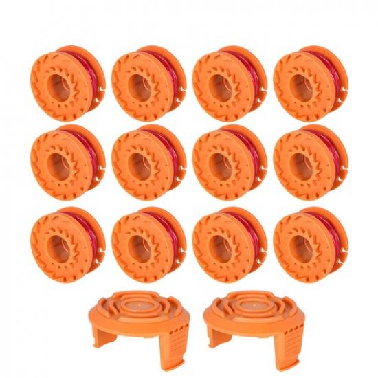 

12 PCS For WORX WA0010 Replacement Spool Line W /2 Pack Spool Cap Cover 10FT