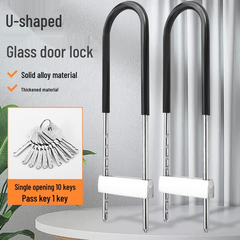 U-Shaped Glass Door Lock for Storefronts and Sliding Doors