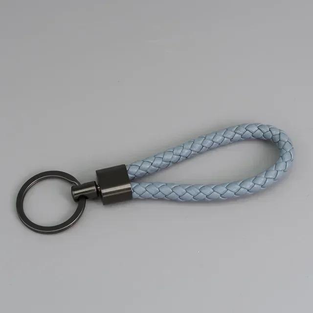 Trend Black Pink Color Braided Rope Car Keychain Fresh Ice Cream Color Key Pendant Sheep Pattern High Ring Leather Rope Amagi