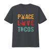 Womens Peace Love Tacos Vintage T Shirt Outfit For Mexican Food Lovers Round Neck Black vintage Washed streetwear Unisex
