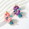 Elegant Peony Flower Brooch Pin for Women with Enamel and Pearls Embellishments Jewelry Accessory for Banquet or Party