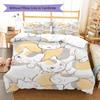 Natsume'sbook Pattern Bedding Quilt Set Quilt Cover Pillowcase Home Decoration Birthday Gift (1 * Duvet Cover + 2 * Pillowcase, Without Core)