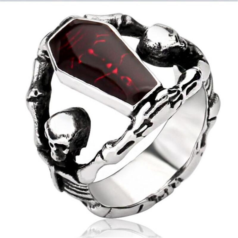 Purple Coffin Mummy Ring 316L Stainless Steel Jewelry Size 7-13 Punk Ring