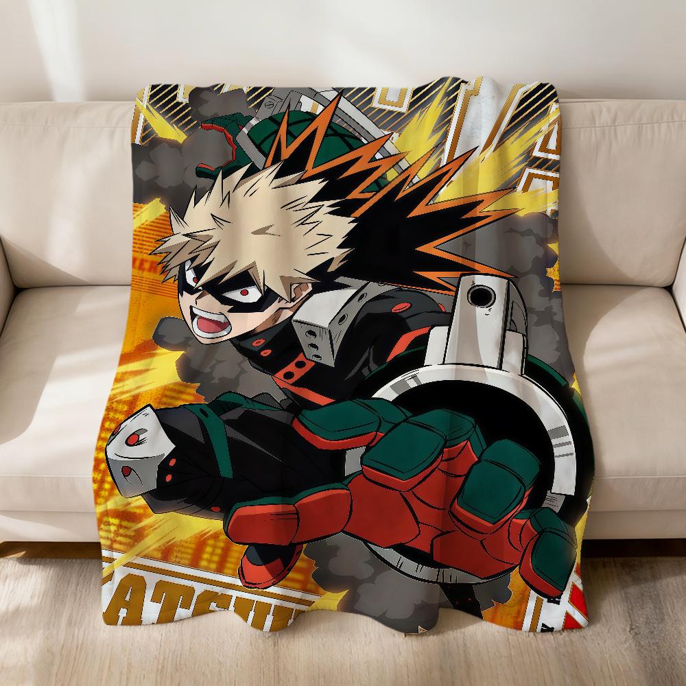 Cool Anime K-Katsuki B-Bakugo Fanart Flannel Soft Warm Plush Blanket Sofa Living Room Pet Hogar Bedroom Gift Home Car Portable