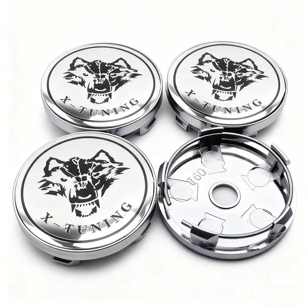 4pcs 56mm 60mm Universal Car Wheel Center Cover Hub Cap Wolf Sticker Replacement