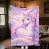 Unicorn Fantasy Castle Flowers Blanket Soft Comfortable All Seasons Couch Office Nap Travel Festive Gift