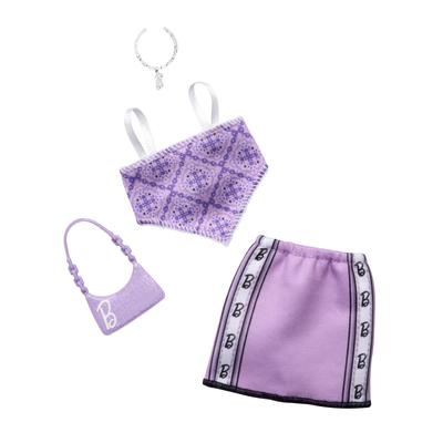 Barbie Fashion Pack Set Lavanda, Casa de Muñecas para Vestir con Ropa y Accesorios, Set de Juego de Imitación para Edades de 3 Años en Adelante, Morado, HRH37