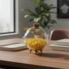 Goldener Perlenaufbewahrungsbehälter Dekorative Glas-Sparschwein Schwein Geld für Kinder, Neugeborene,