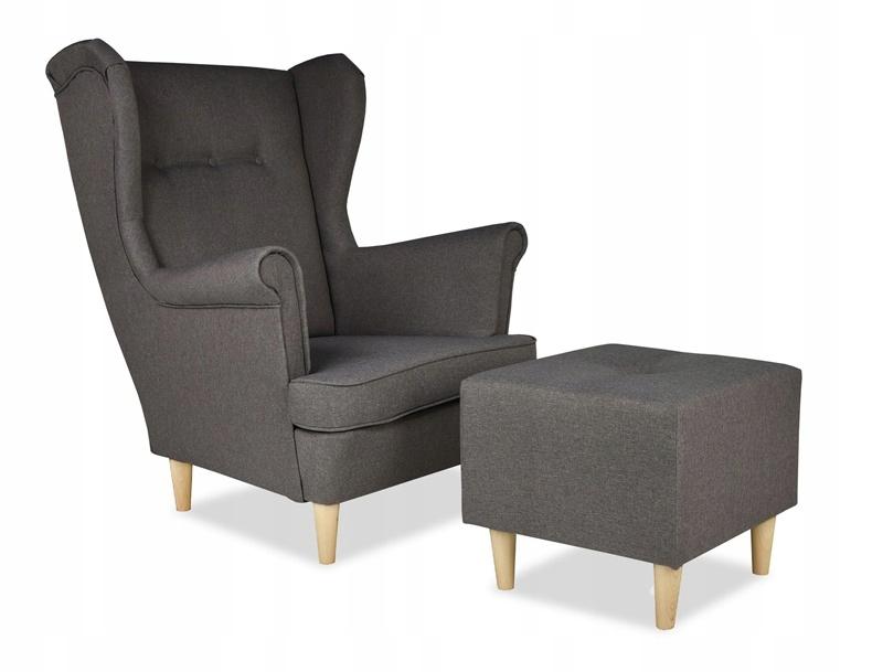 ARI Scandinavian Family Meble Wing Chair, Grey Relaxation Classic Throne