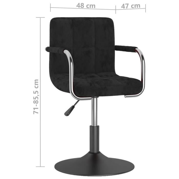 VidaXL Tabouret de bar Noir Velours