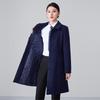 Women's Mid-Length Woolen Coat with Cotton Padding - Unisex Workwear for Autumn and Winter