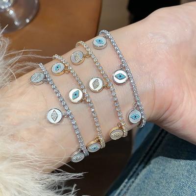 Devil's Eye Devil's Eye Bracelet Copper Zircon Banquet Clothes Jewelry  Party Favors