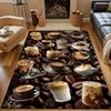 Coffee Art and Beans Collage Pattern Patterned carpet, non slip mat suitable for living room and bedroom sofas