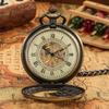 Bronze Hollow Dragon Display Half Hunter Mechanical Pocket Watch Cool Antique Pendant Manual Mechanism Pocket Clock Gift Male