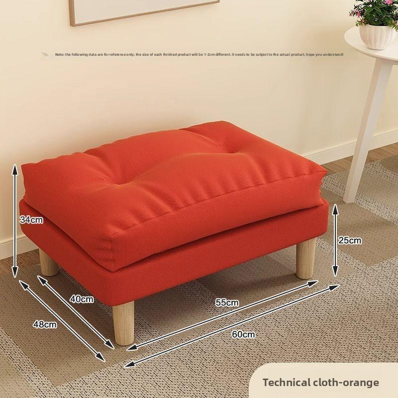 

Household Sofa Ottomans Shoe-changing Stool Simple Soft Living Room Bedroom Sofa Extended Spliced Multifunctional Low Stools оранжевый