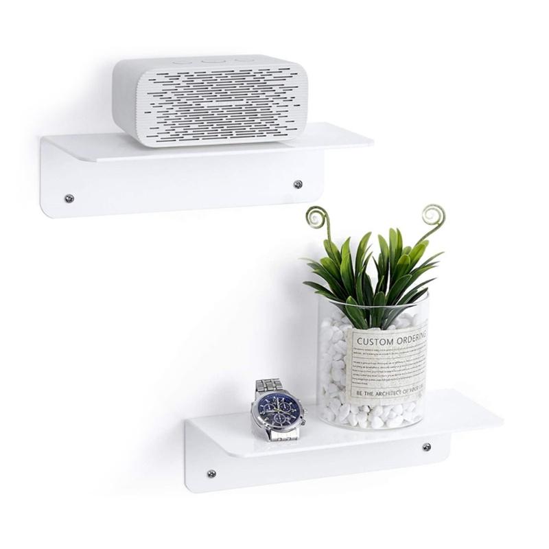 Speakers Organizer Rack Acrylic Wall Mounted Display Stand Shelf Holder Home Storage Self Stick-On