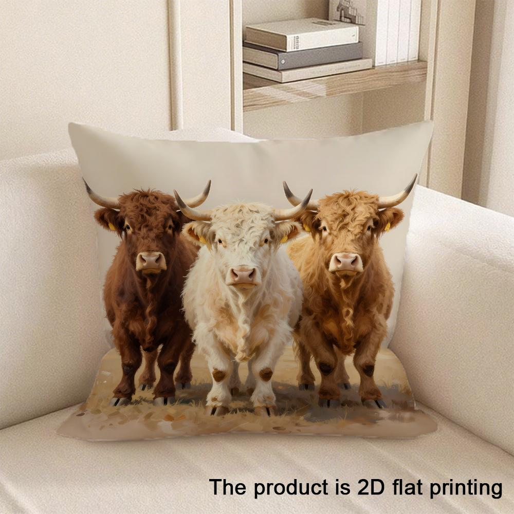 1pc Cute Animal Pattern 2D Flat Printing Pillowcases Sofa cushion cover home bedroom room decoration