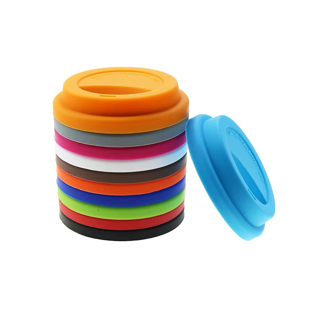 9/9.5cm Dustproof Leakproof Silicone Cup Lid, Healthy Round Cover for Mugs