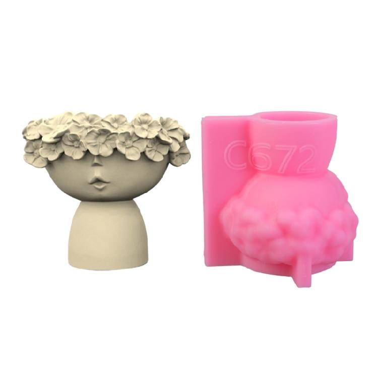 

Silicone Flower Pots Mold Succulent Planter Cement Clay Mould Home Decorations 1