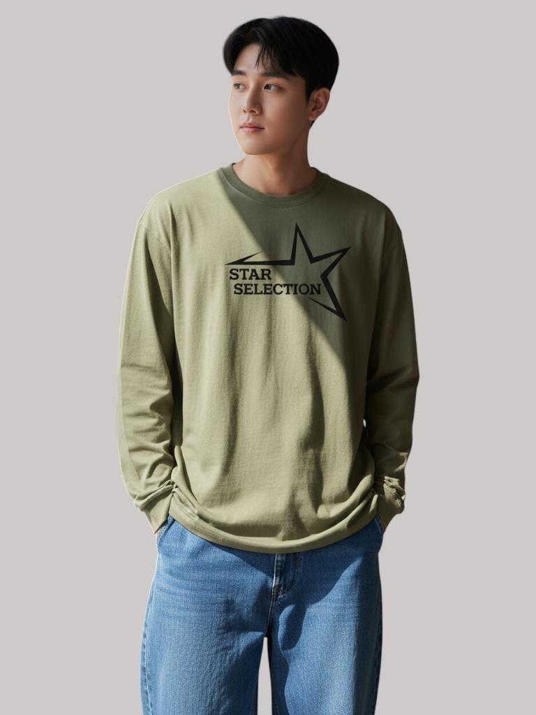 ZBLACK Star Selection Long Sleeve (Khaki-Black Print)