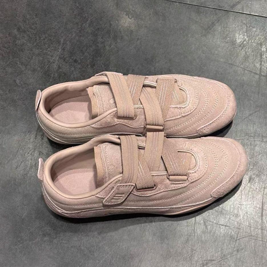 Sheepskin Version~ 3cm Inner Height Increase Velcro Dexun Shoes Women's 2025 New Casual Sports Shoes Ballet Board Shoes