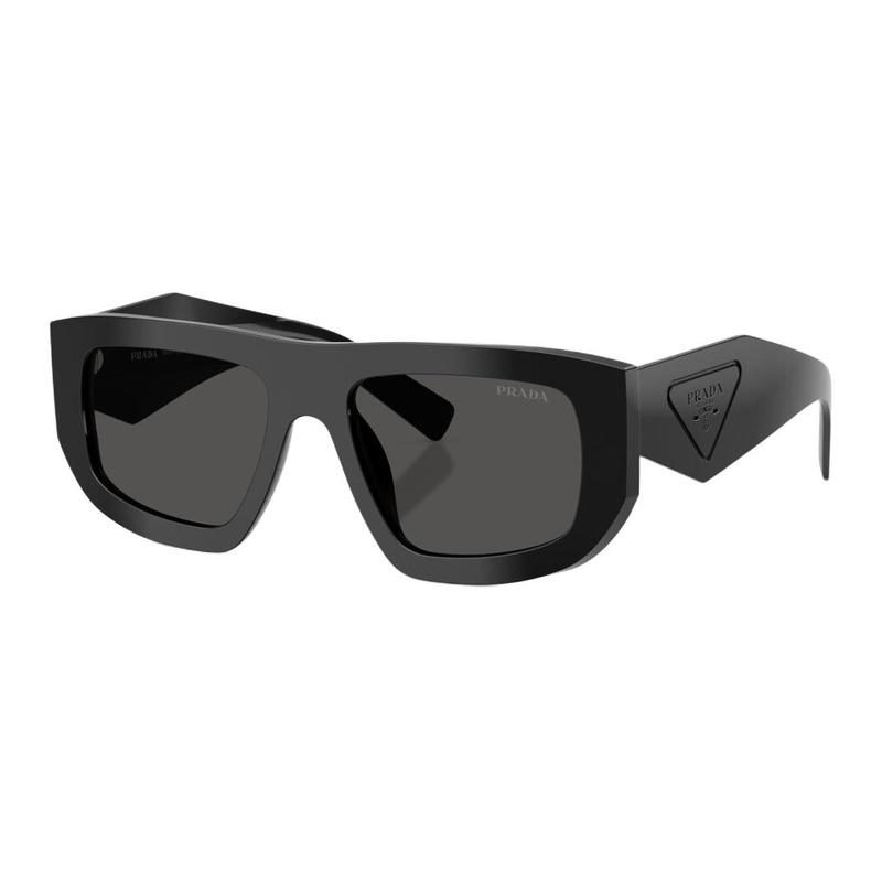 Prada Temple Branding Acetate Square Sunglasses Women's Black
