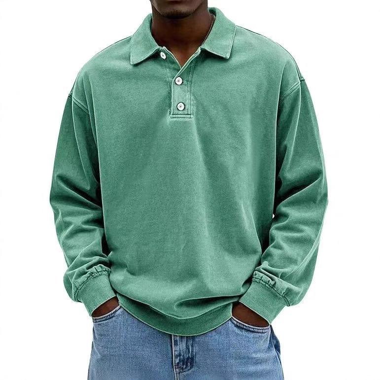 

Casual Men s Long Sleeve Shirt Button Collar Versatile Model Mid-Year Universal Fit Hine Waable Spring Collection 5XL