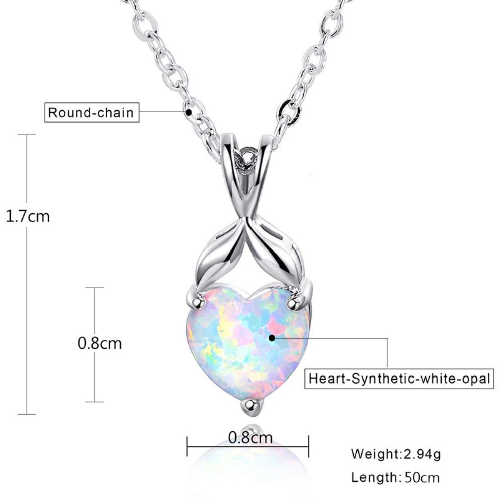 Hot sale love opal opal pendant new sweet temperament opal necklace fashion simple jewelry women