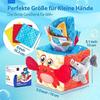 Hahaland Baby Toys 6-12 Months Montessori Sensory Tissue Box, Colorful Fabric Tabs Sensory Motor Skills Learning Toy for Boys Girls Gifts
