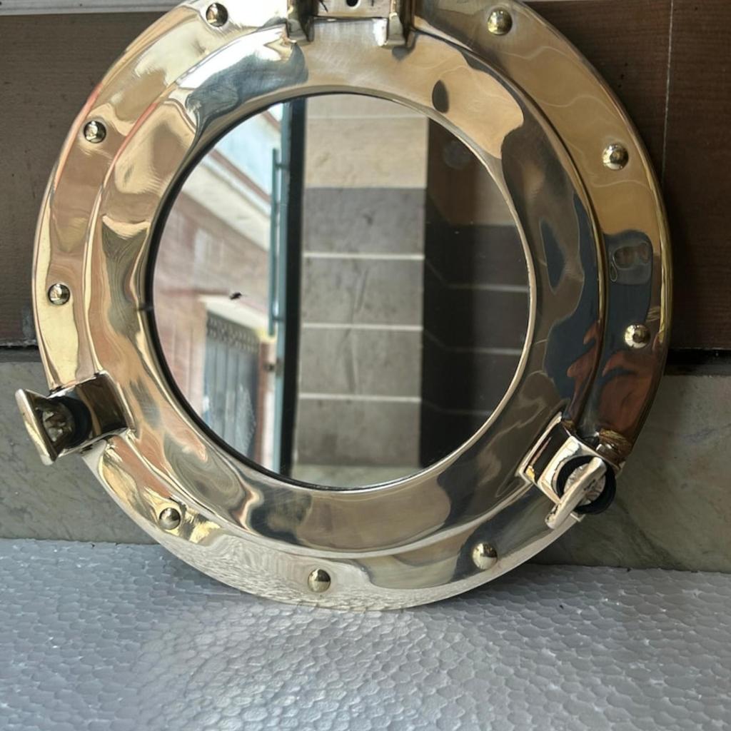 Brass or Silver Ship Porthole Mirror of Glass Aluminum Boat Porthole Wall Decor for Bedroom & Bathroom Halloween Unique Gifts
