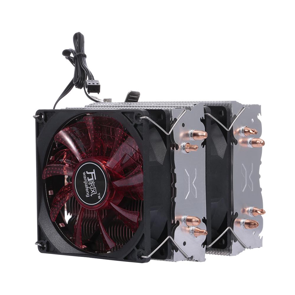 Buy CPU Cooler Fan Heatsink 4 Heatpipe 2 Fans Quiet Heatsink Radiator ...