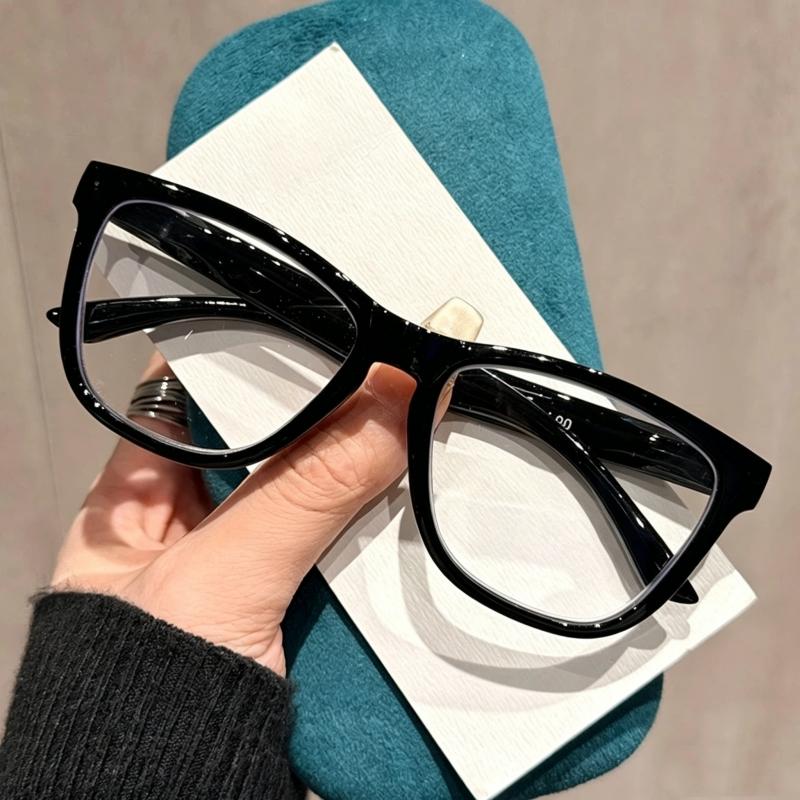 

Fashion HD Lenses Reading Glasses for Women Trendy Retro Anti-blue Light Eyeglasses Square Spring Hinge Far Sight Eyewear Men +3.5 чёрный