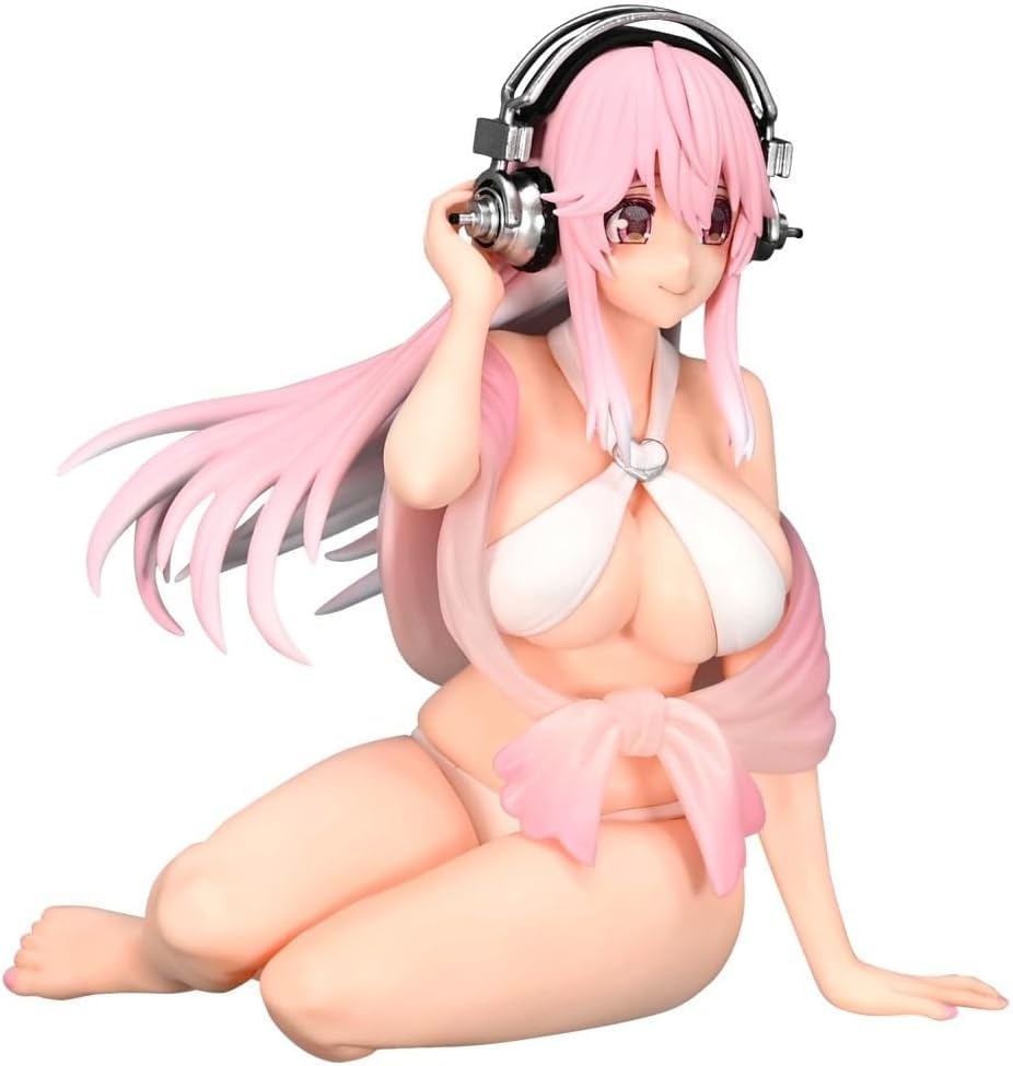 Super Sonico Figurka Zarážka na Nudle Bílé Bikiny Oficiální Zboží SUPER SONICO Ver. [1 Typ]