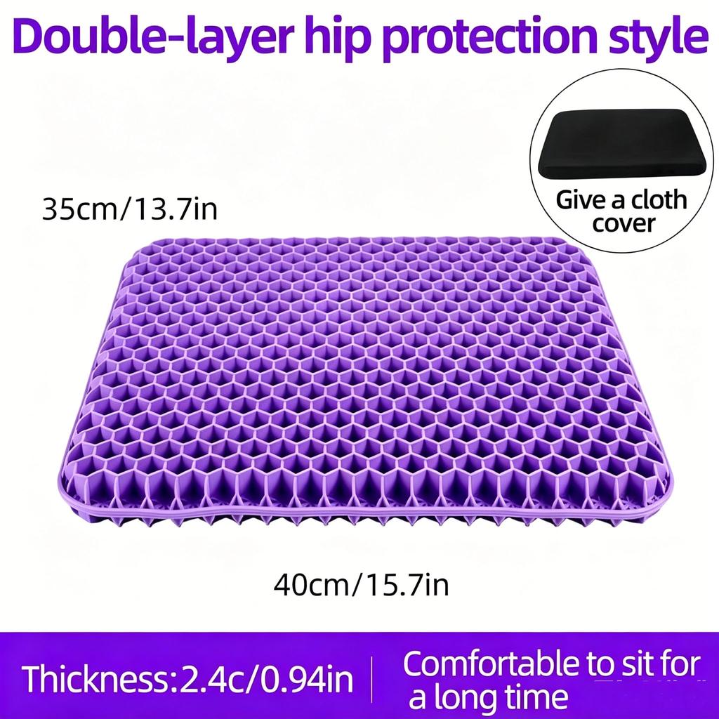 Extra Large Honeycomb Gel Seat Cushion Cooling Pressure Pad for Office Chair Car Seat Wheelchair Breathable Non-Slip Cover