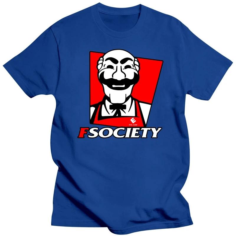 Funny Mr Robot FSociety Tshirt Men Short Sleeve Casual Hacking T-shirt Hacker T Shirt Loose Fit 100% Cotton Geek Tee Tops Gift
