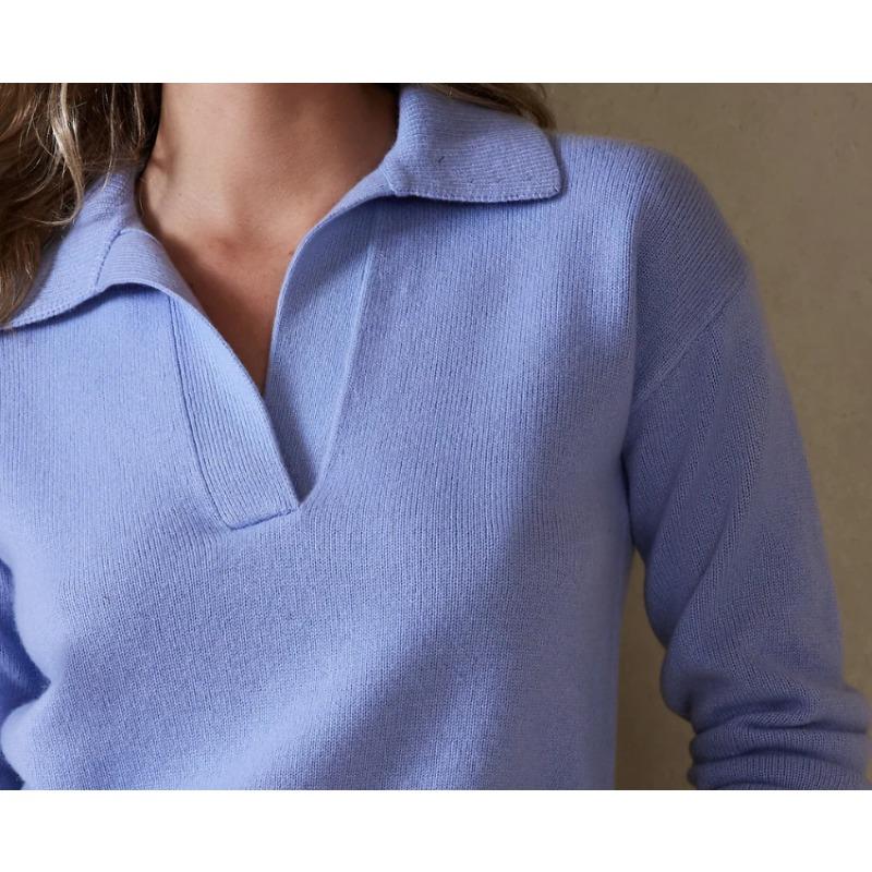 Autumn Winter Polo-neck Solid Color All-match Bottomed Knitting Top Women Casual Fashion Pullover Sweater