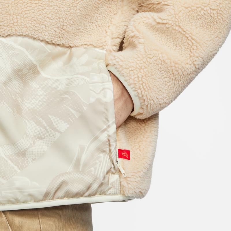 Nike FW23 Dragon Year CNY Series Color-Block Pocket Zip Fleece Jacket Men Outerwear Beach-White FZ6194-126