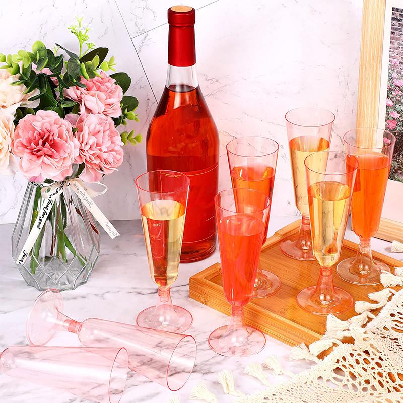 150Lm Plastic Champagne Flutes Disposable Sparkling Champagne Bar Cups Clear Toasting Glasses For Weddings Cocktail Event