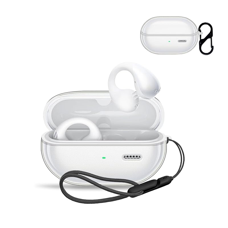

For SoundPEATS CC for case cover [NOUKAJU] wireless earphones TPU protective case with strap Fall prevention Scratch prevention Shockproof Can be